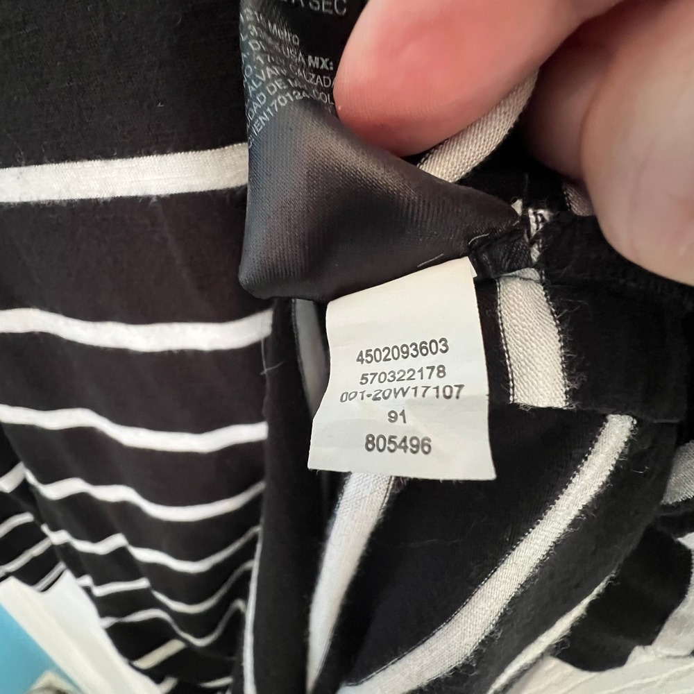 White House Black‎ Market Striped Ruched Side Boatneck Top Black White M - Picture 8 of 8